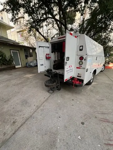 Magnet Plumbing service vehicle on-site for Water Heater Repair in Bethel